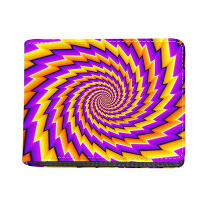 Yellow Twisted Moving Optical Illusion Bifold Wallet