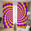 Yellow Twisted Moving Optical Illusion Blackout Pencil Pleat Curtains