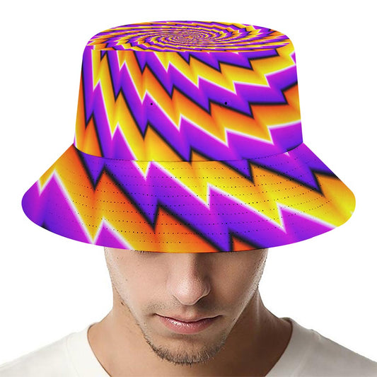 Yellow Twisted Moving Optical Illusion Bucket Hat