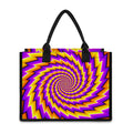 Yellow Twisted Moving Optical Illusion Canvas Tote Bag