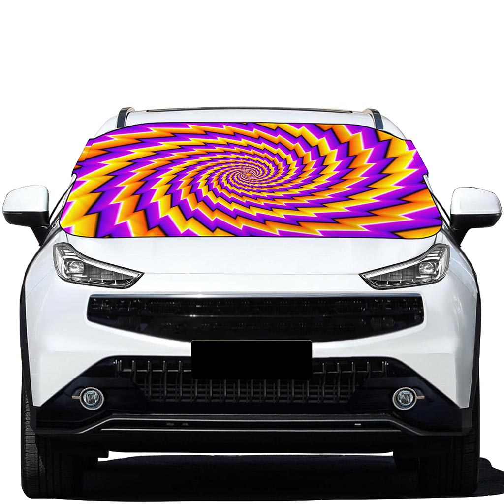 Yellow Twisted Moving Optical Illusion Car Windshield Snow Cover