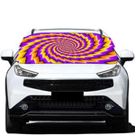 Yellow Twisted Moving Optical Illusion Car Windshield Snow Cover