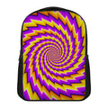 Yellow Twisted Moving Optical Illusion Casual Backpack