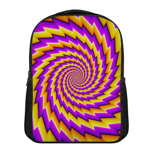 Yellow Twisted Moving Optical Illusion Casual Backpack