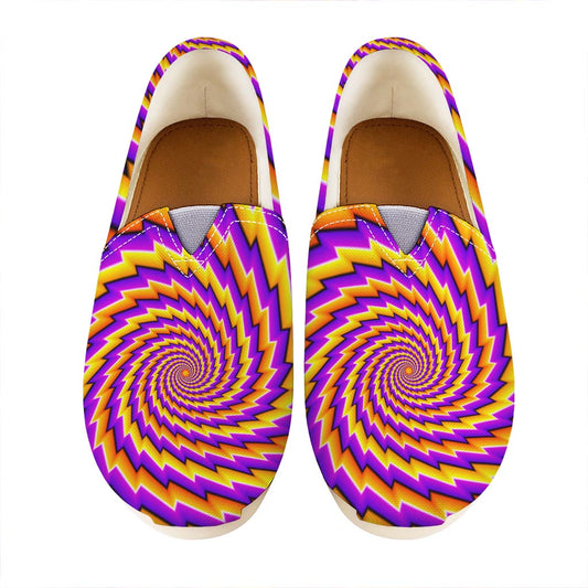 Yellow Twisted Moving Optical Illusion Casual Shoes