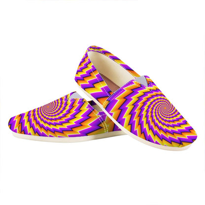 Yellow Twisted Moving Optical Illusion Casual Shoes