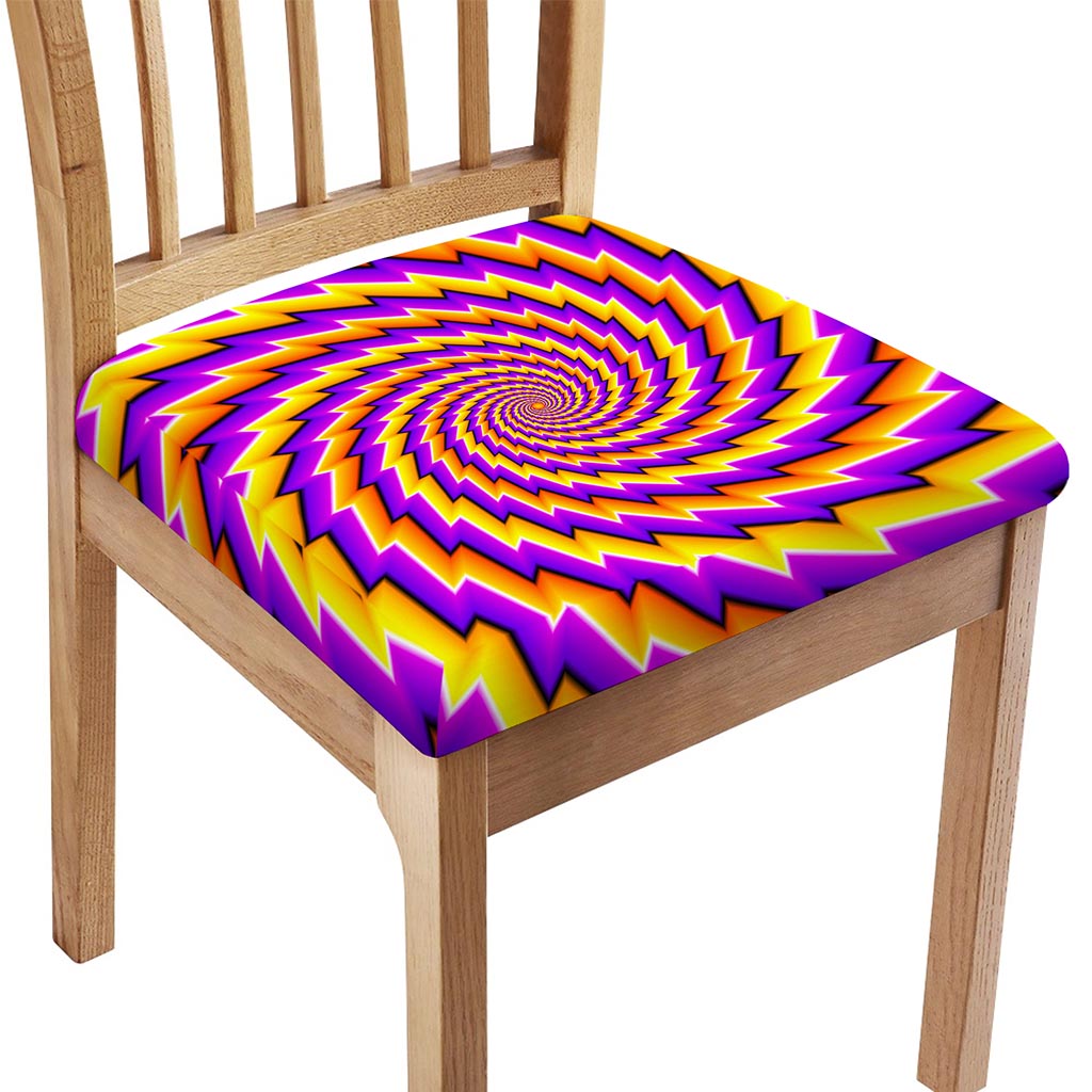 Yellow Twisted Moving Optical Illusion Chair Cushion Cover