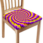 Yellow Twisted Moving Optical Illusion Chair Cushion Cover