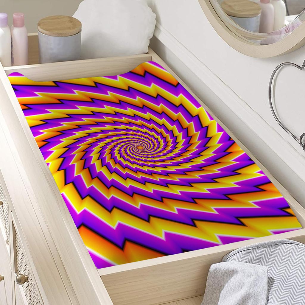 Yellow Twisted Moving Optical Illusion Changing Pad Cover