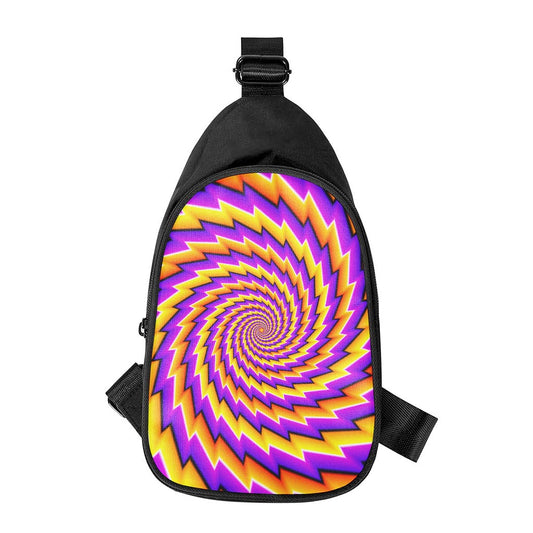 Yellow Twisted Moving Optical Illusion Chest Bag
