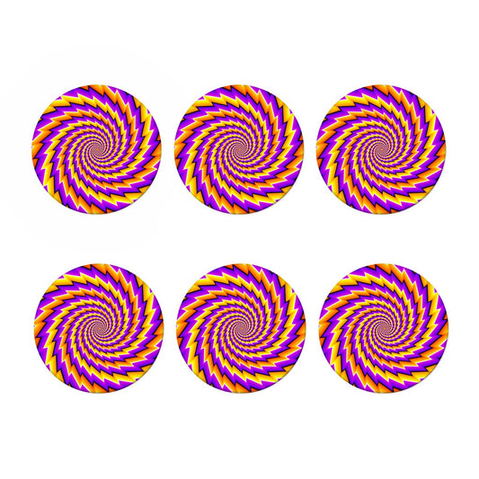 Yellow Twisted Moving Optical Illusion Coaster Set