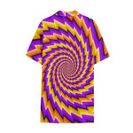 Yellow Twisted Moving Optical Illusion Cotton Hawaiian Shirt