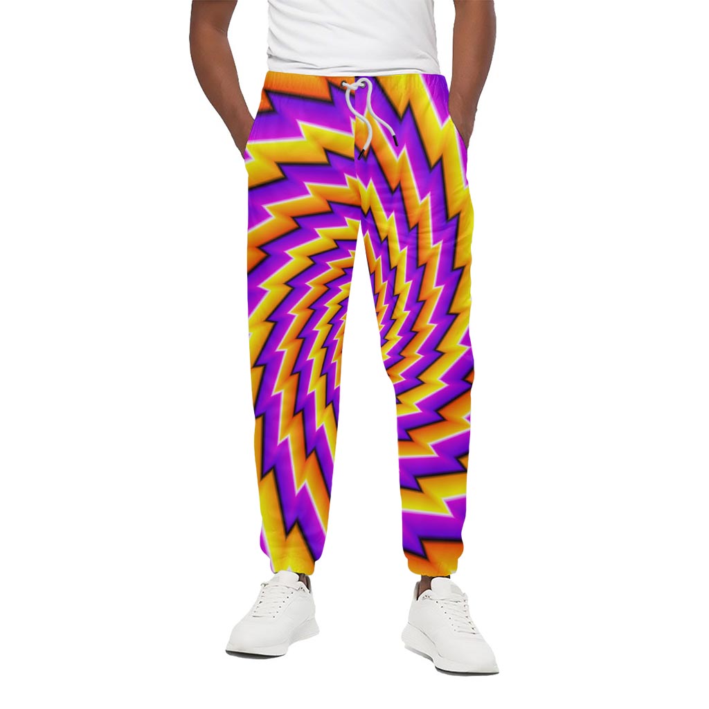Yellow Twisted Moving Optical Illusion Cotton Pants
