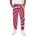 Yellow Twisted Moving Optical Illusion Cotton Sweatpants