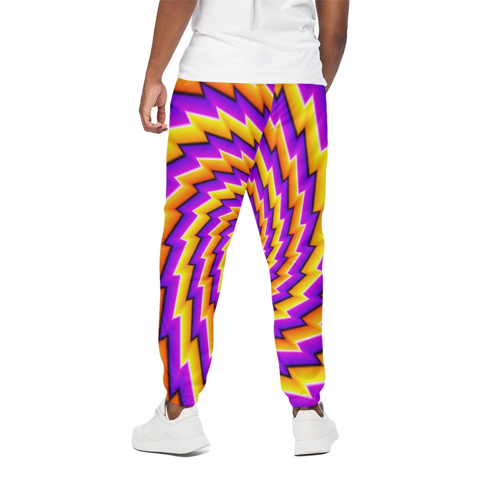 Yellow Twisted Moving Optical Illusion Cotton Pants