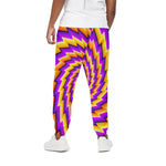 Yellow Twisted Moving Optical Illusion Cotton Pants