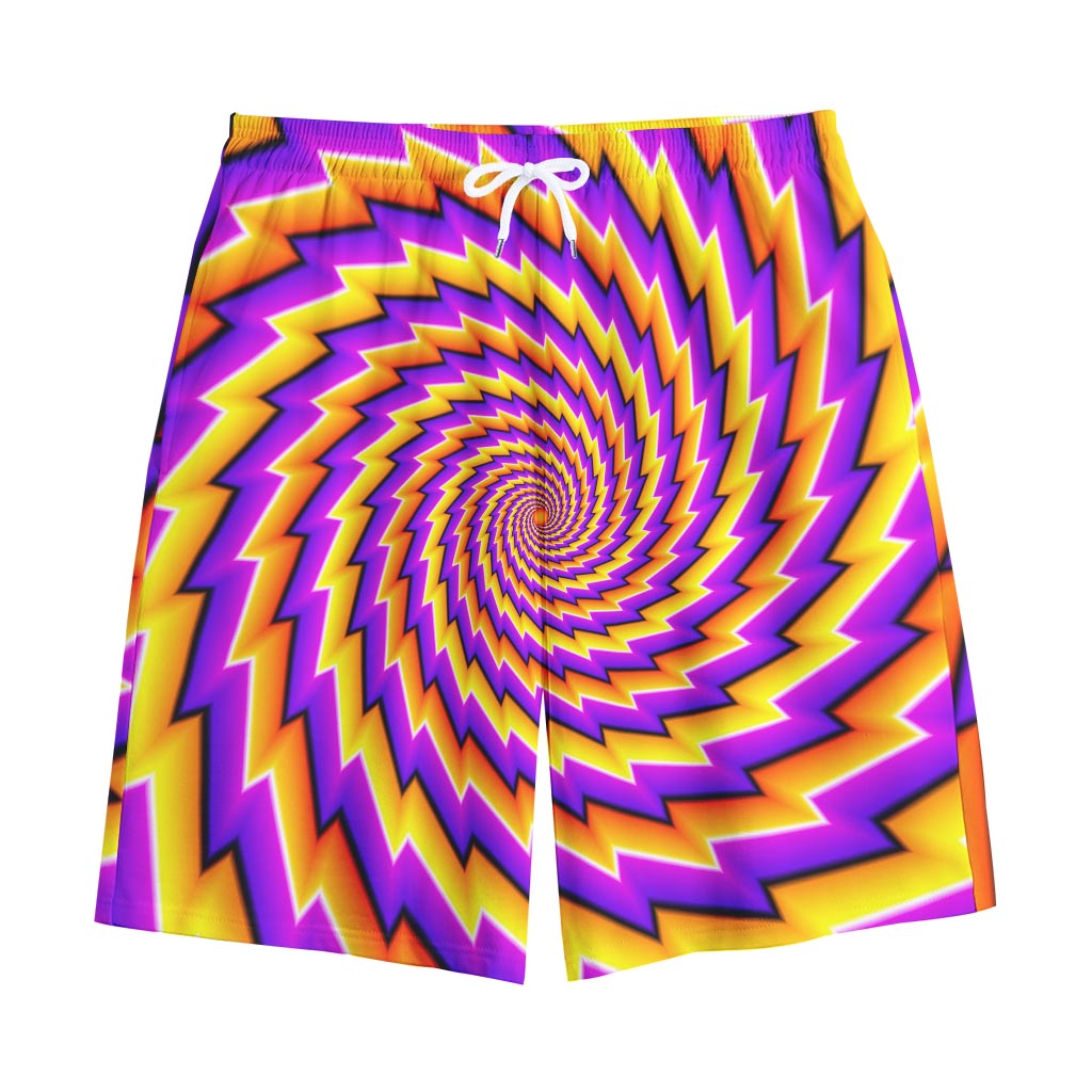 Yellow Twisted Moving Optical Illusion Cotton Shorts