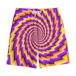 Yellow Twisted Moving Optical Illusion Cotton Shorts