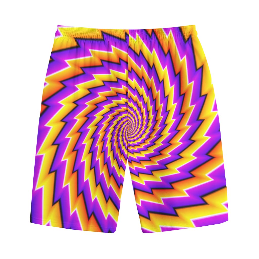 Yellow Twisted Moving Optical Illusion Cotton Shorts