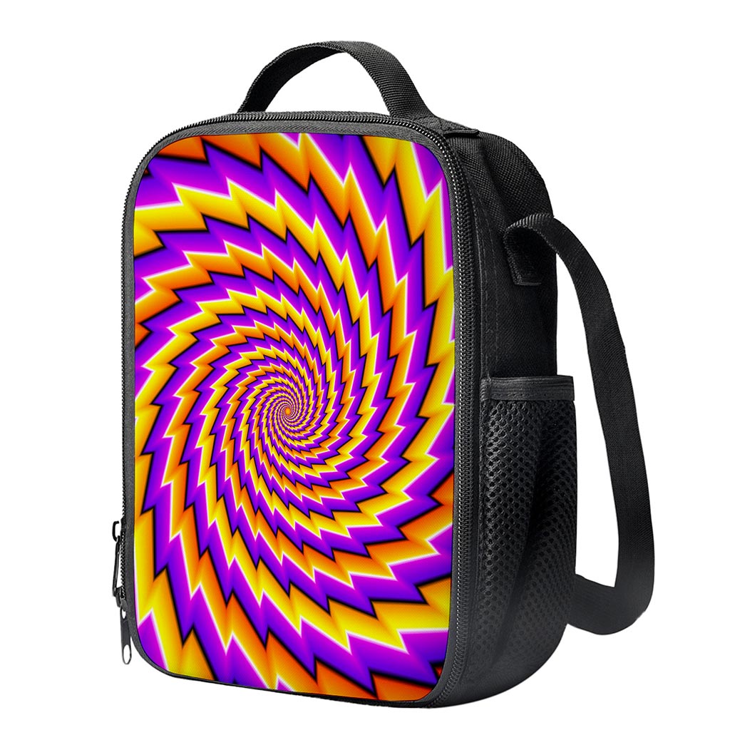 Yellow Twisted Moving Optical Illusion Crossbody Lunch Bag