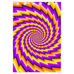 Yellow Twisted Moving Optical Illusion Curtain