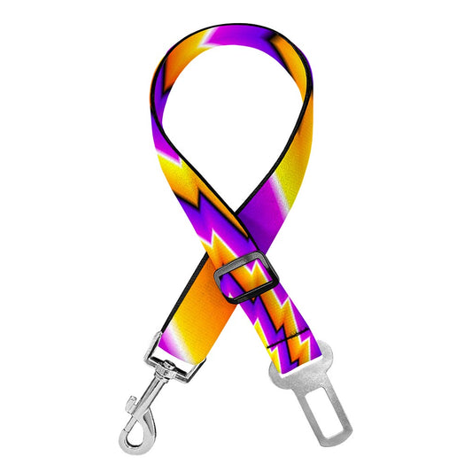 Yellow Twisted Moving Optical Illusion Dog Seat Belt