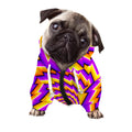 Yellow Twisted Moving Optical Illusion Dog Zip Up Hoodie
