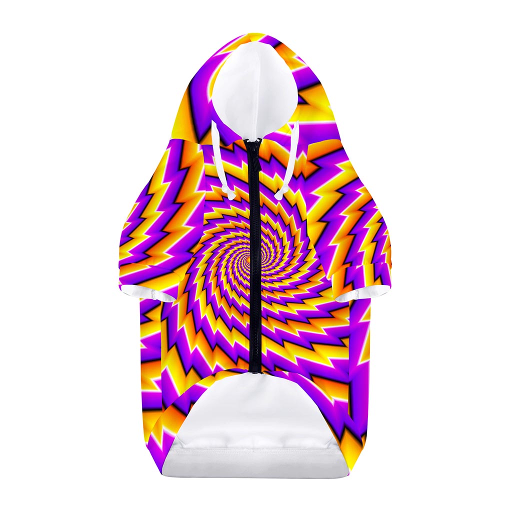 Yellow Twisted Moving Optical Illusion Dog Zip Up Hoodie