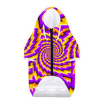 Yellow Twisted Moving Optical Illusion Dog Zip Up Hoodie