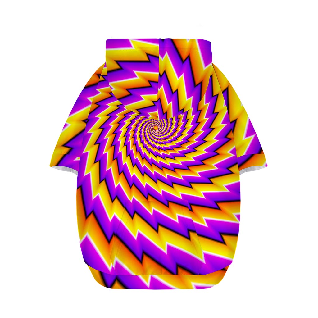 Yellow Twisted Moving Optical Illusion Dog Zip Up Hoodie