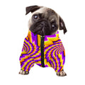 Yellow Twisted Moving Optical Illusion Dog Zip Up Jacket