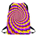 Yellow Twisted Moving Optical Illusion Drawstring Backpack