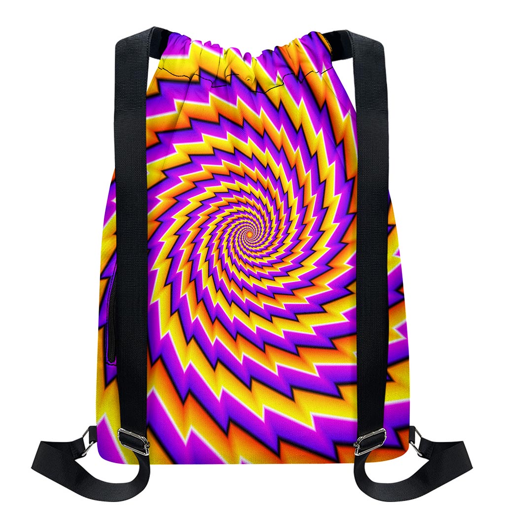 Yellow Twisted Moving Optical Illusion Drawstring Backpack