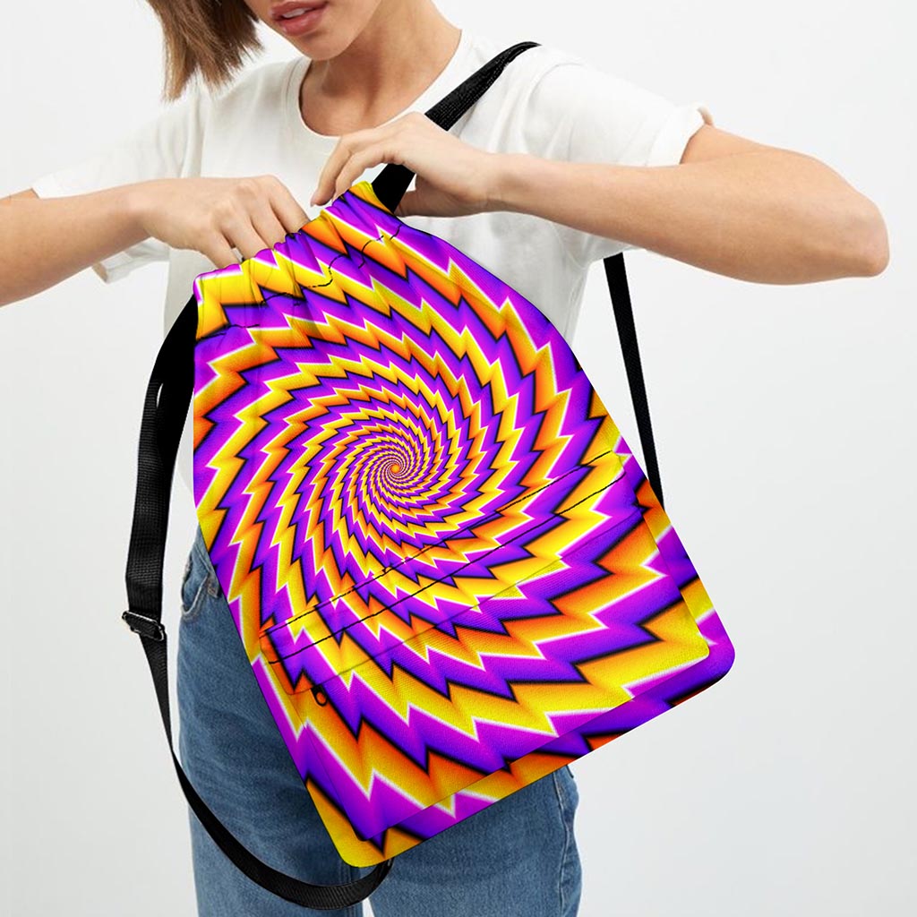 Yellow Twisted Moving Optical Illusion Drawstring Backpack