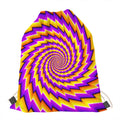 Yellow Twisted Moving Optical Illusion Drawstring Bag