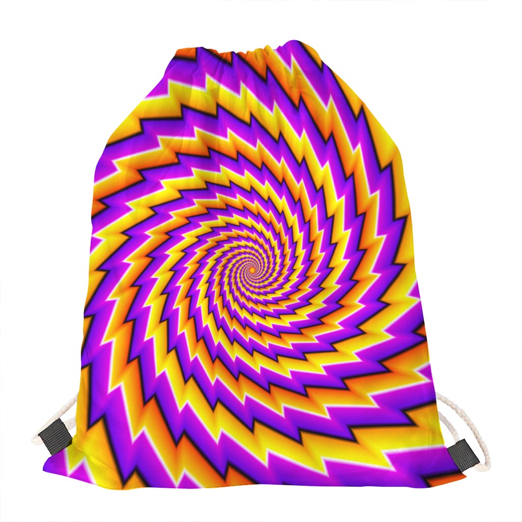 Yellow Twisted Moving Optical Illusion Drawstring Bag