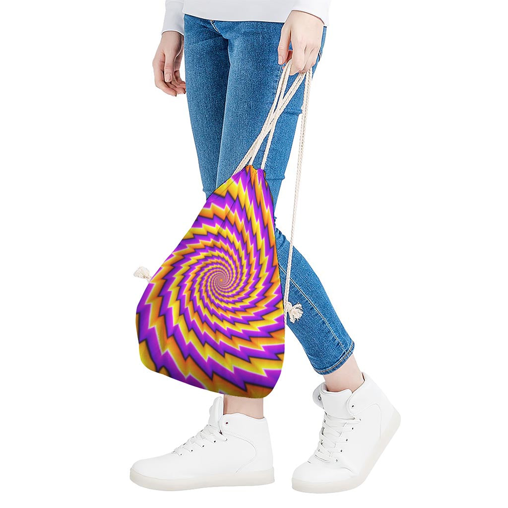 Yellow Twisted Moving Optical Illusion Drawstring Bag