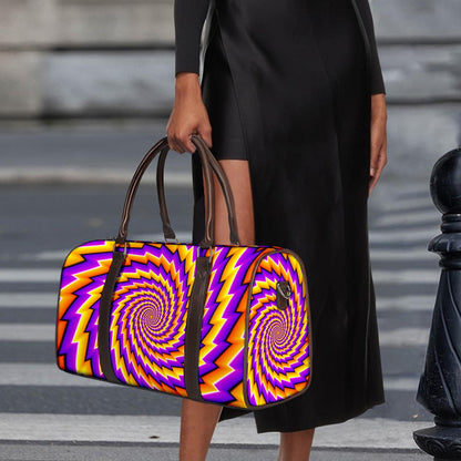 Yellow Twisted Moving Optical Illusion Duffle Bag
