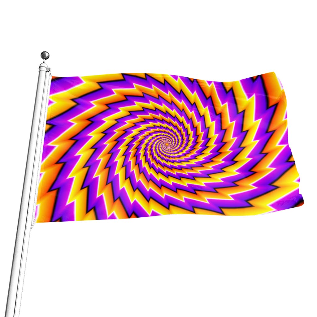 Yellow Twisted Moving Optical Illusion Flag