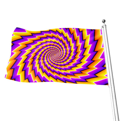 Yellow Twisted Moving Optical Illusion Flag