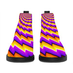 Yellow Twisted Moving Optical Illusion Flat Ankle Boots