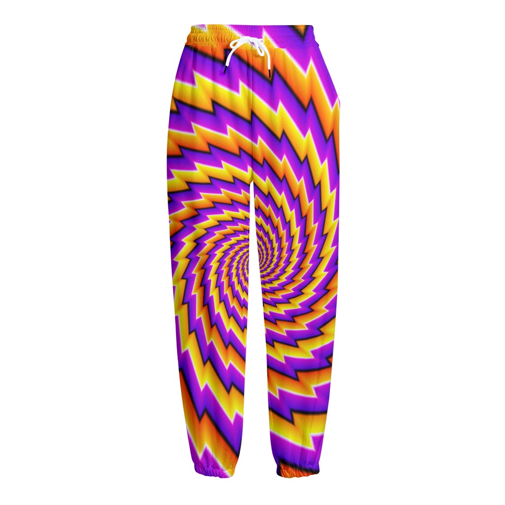Yellow Twisted Moving Optical Illusion Fleece Lined Knit Pants