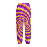 Yellow Twisted Moving Optical Illusion Fleece Lined Knit Pants