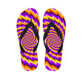 Yellow Twisted Moving Optical Illusion Flip Flops