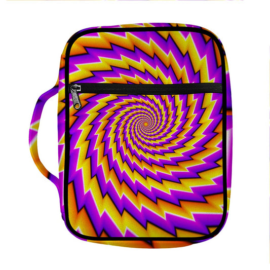 Yellow Twisted Moving Optical Illusion Front Pocket Bible Bag