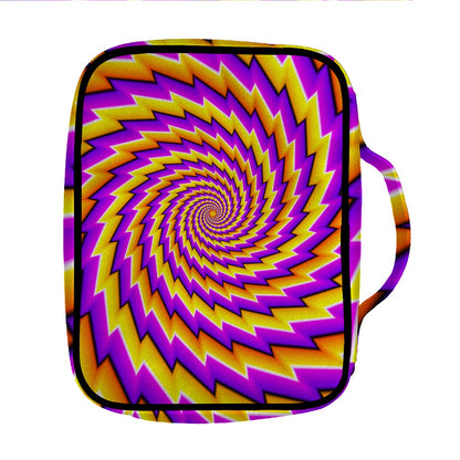 Yellow Twisted Moving Optical Illusion Front Pocket Bible Bag