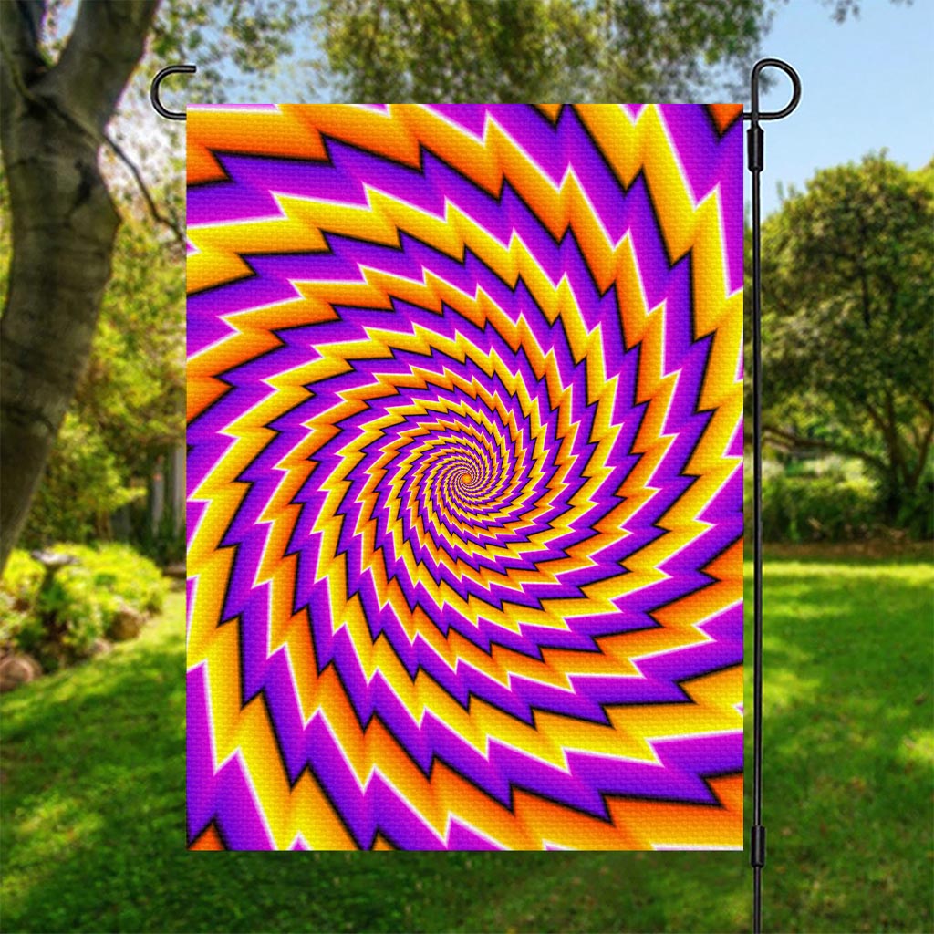 Yellow Twisted Moving Optical Illusion Garden Flag