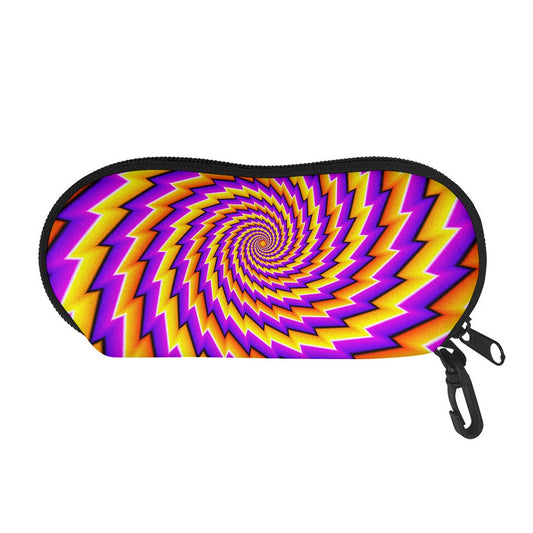 Yellow Twisted Moving Optical Illusion Glasses Case