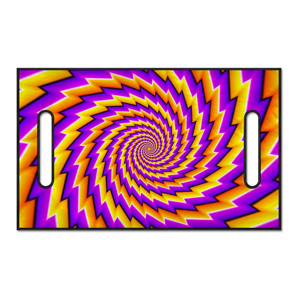 Yellow Twisted Moving Optical Illusion Golf Cart Seat Cover