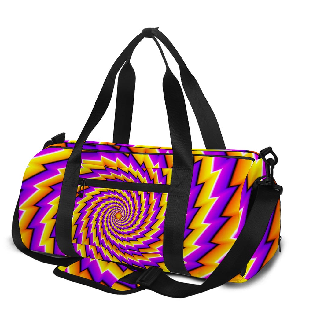 Yellow Twisted Moving Optical Illusion Gym Bag